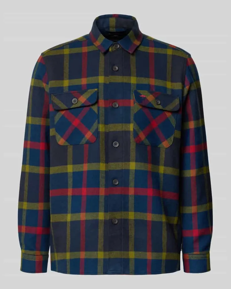 Fynch-Hatton Regular Fit Overshirt mit Kentkragen Marine