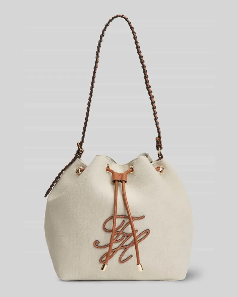 Tommy Hilfiger Beuteltasche aus reinem Leinen Sand