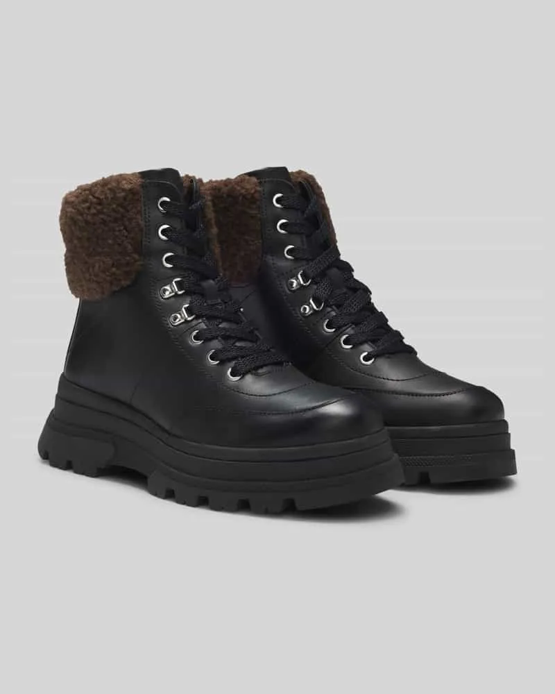 HUGO BOSS Boots aus echtem Leder Modell 'FOSTER Black