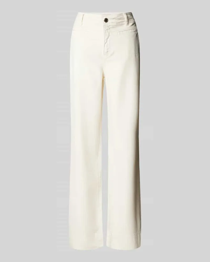 Mos Mosh Wide Leg Jeans mit Leistentaschen Modell 'SOEY BEAUMONT Ecru
