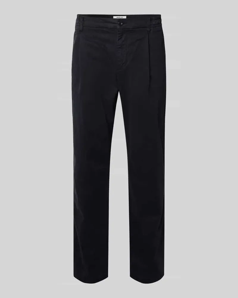 Replay Tapered Fit Chino mit Bundfalten Modell 'ADHANN Marine