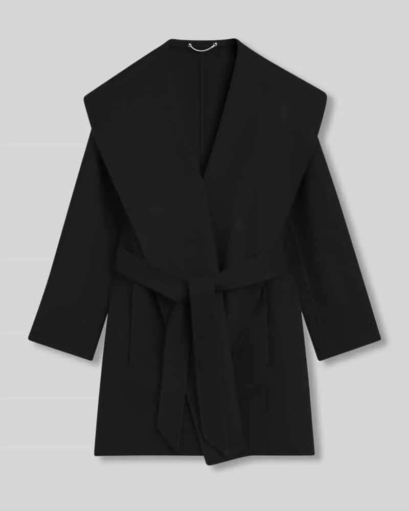HUGO BOSS Regular Fit Wollmantel mit Schalkragen Modell 'CARIBY Black