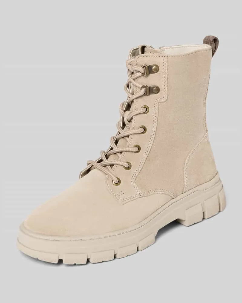 Marc O'Polo Schnürstiefel mit Reißverschluss Modell 'JOSY Taupe