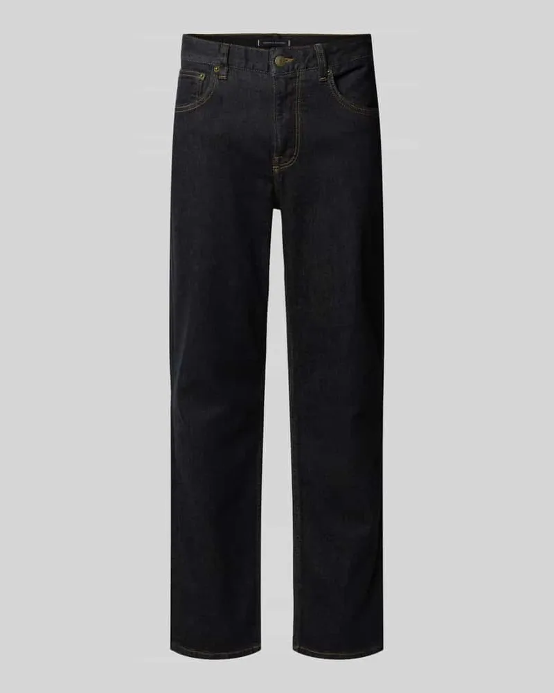 Tommy Hilfiger Straight Fit Jeans aus Baumwoll-Mix Dunkelblau