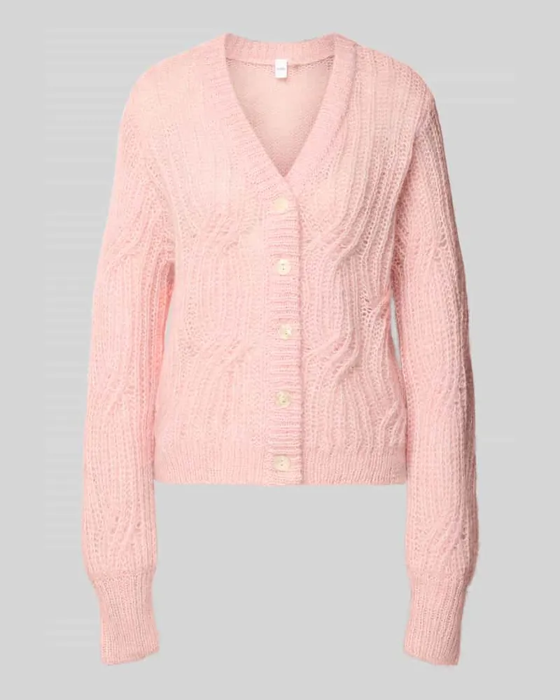 Y.A.S Cardigan mit Alpaka-Anteil und V-Ausschnitt Modell 'ZUMA Rosa