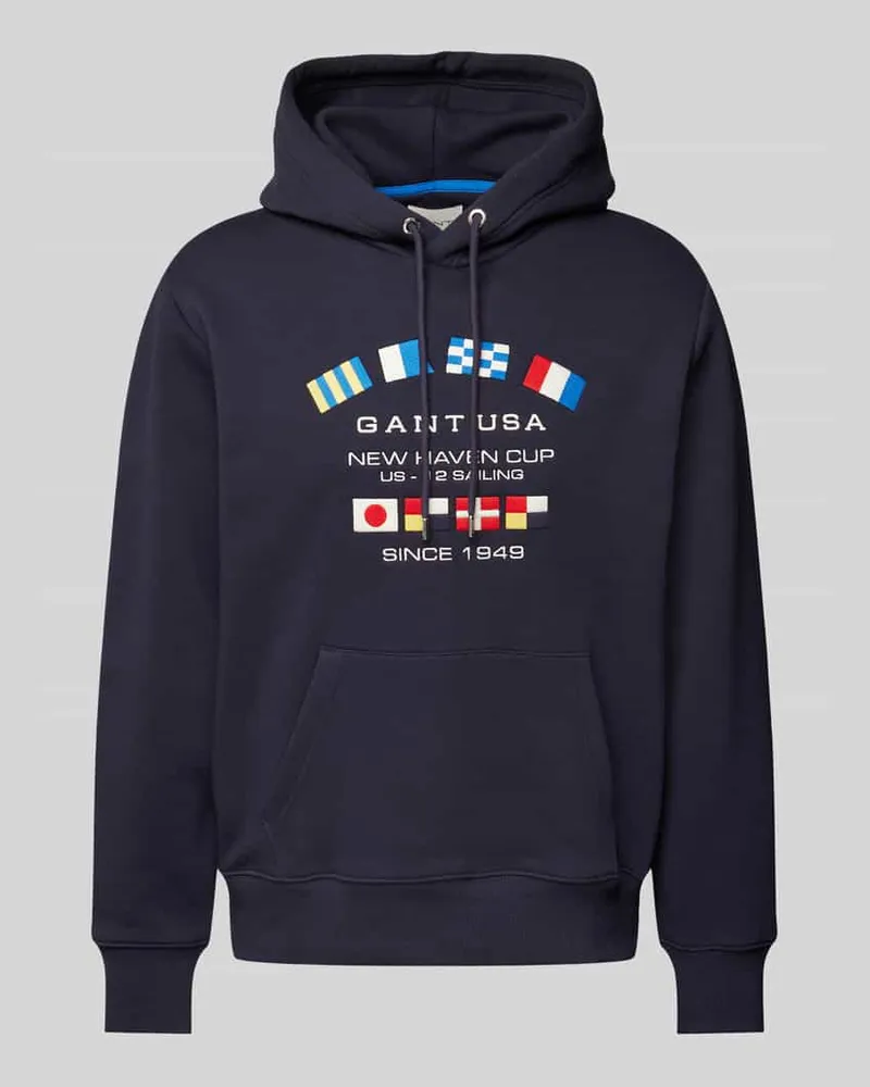 Gant Hoodie mit Label-Print Marine