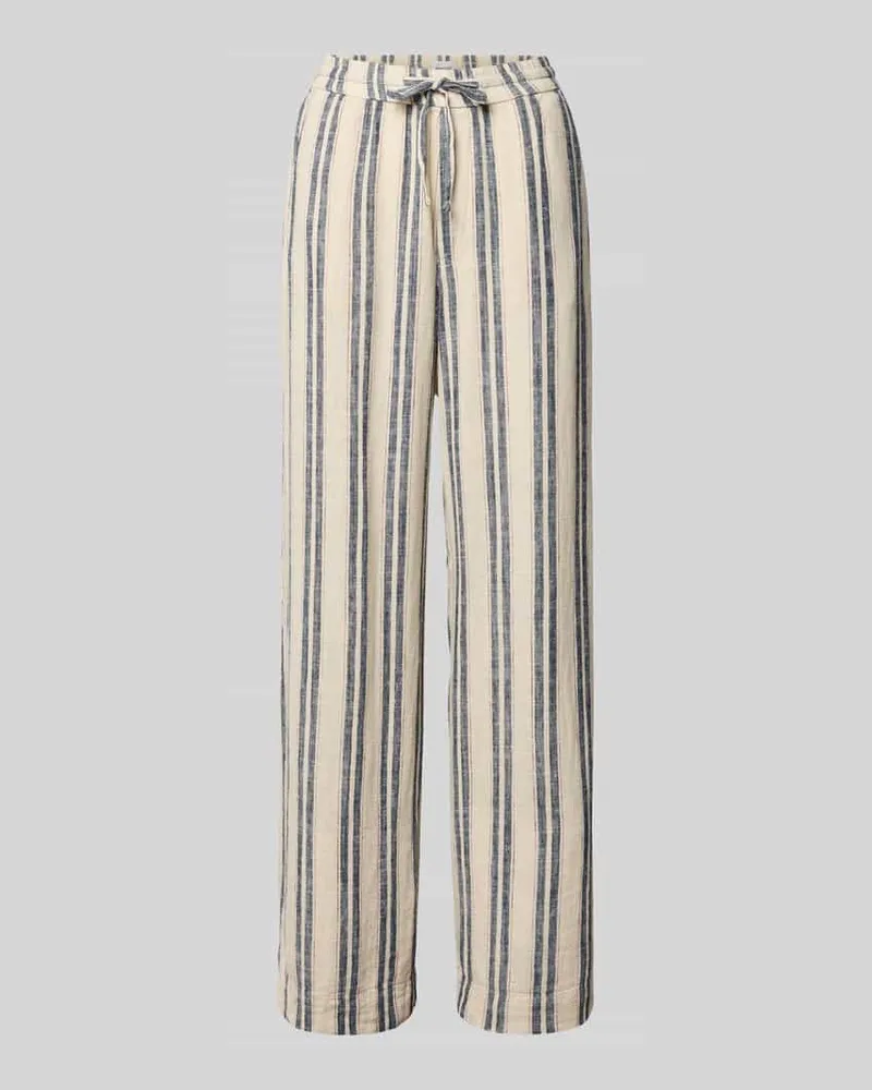 Mustang Wide Leg Pants aus Viskose-Mix mit Kordelzug Modell 'LACEY Offwhite