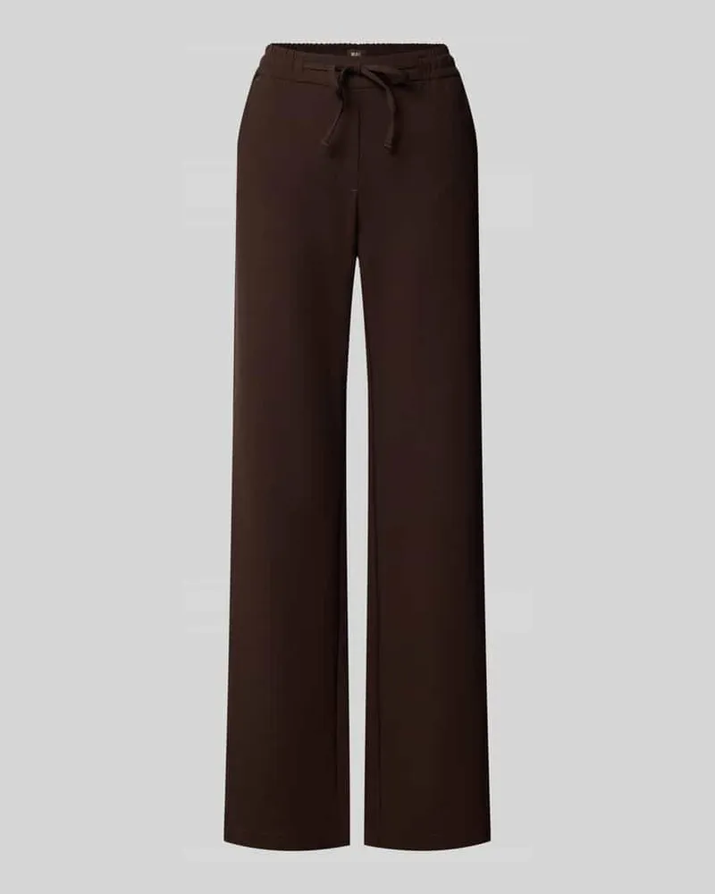 MAC Jeans Regular Fit Weite Hose mit Gummizugbund Modell 'Christy Clean Schoko
