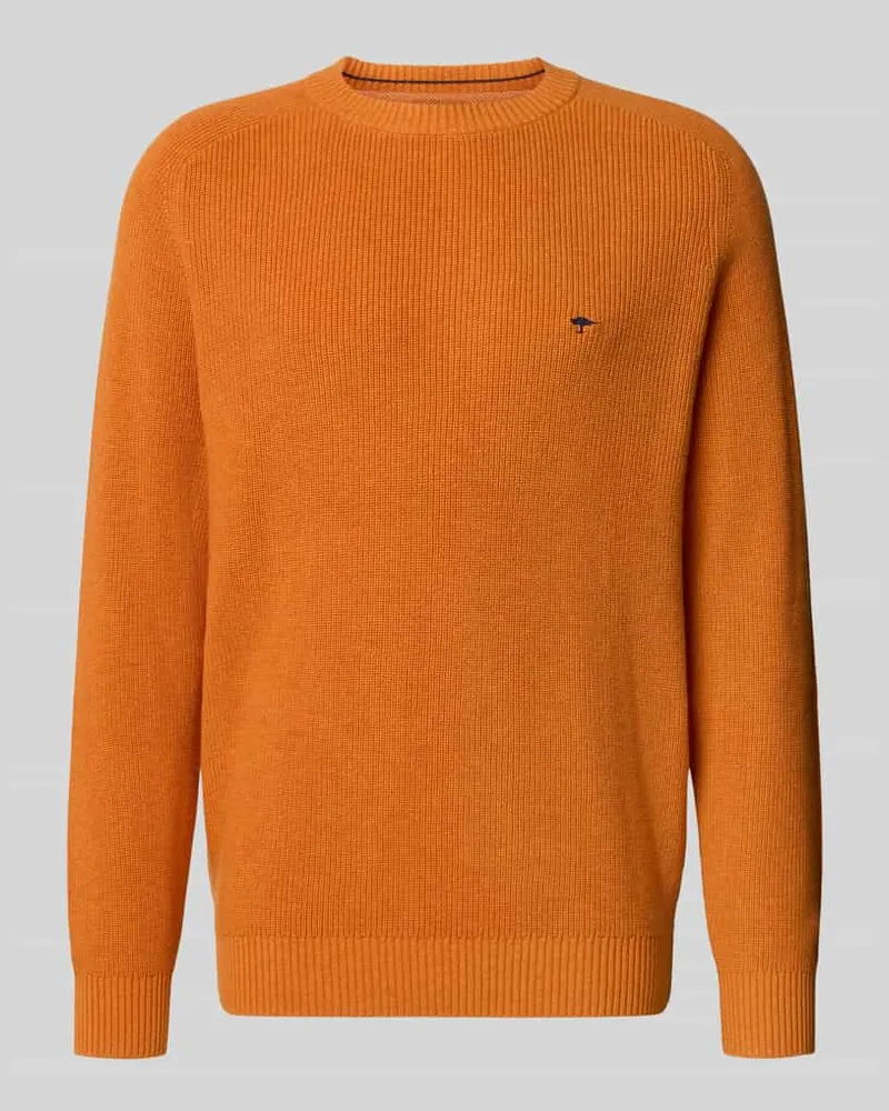 Fynch-Hatton Regular Fit Strickpullover aus reiner Baumwolle Orange