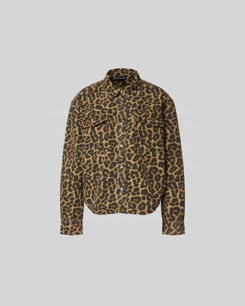 Anine Bing Jacke mit Allover-Animal-Print Mittelbraun