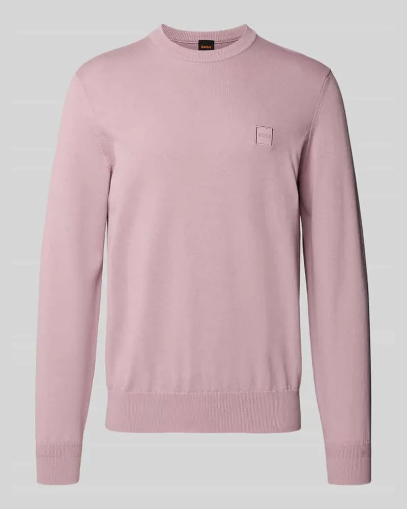 HUGO BOSS Regular Fit Pullover aus Baumwoll-Kaschmir-Mix Modell 'KANOVANO Rosa