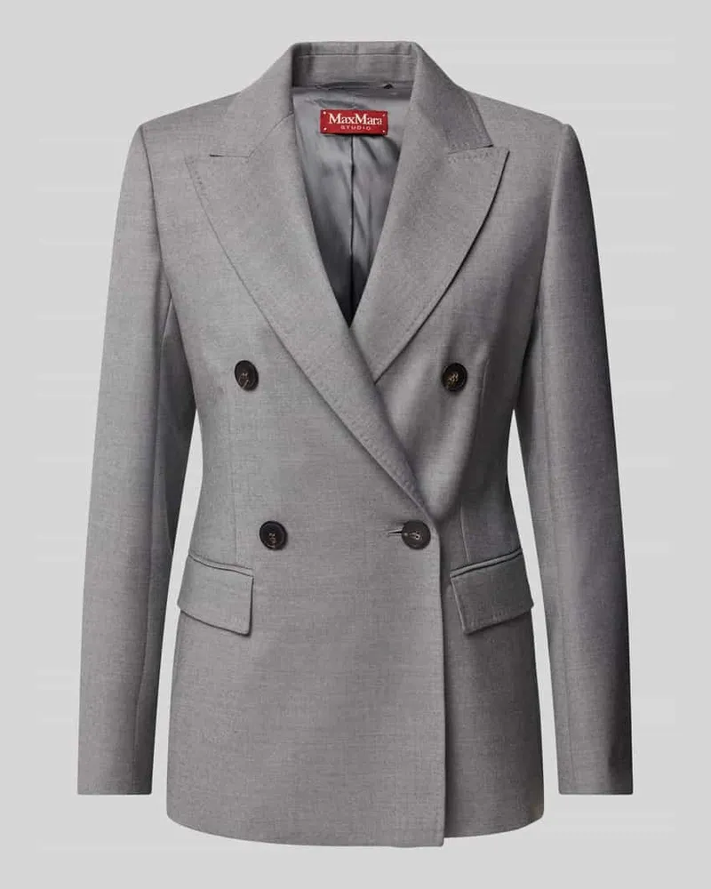 Max Mara Blazer mit Pattentaschen Hellgrau