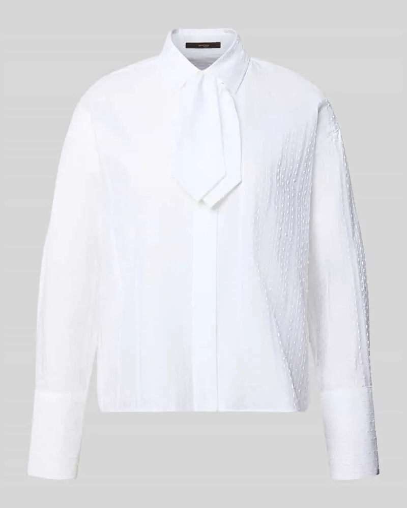 windsor. Schluppenbluse im Allover-Look mit Hemdblusenkragen Weiss