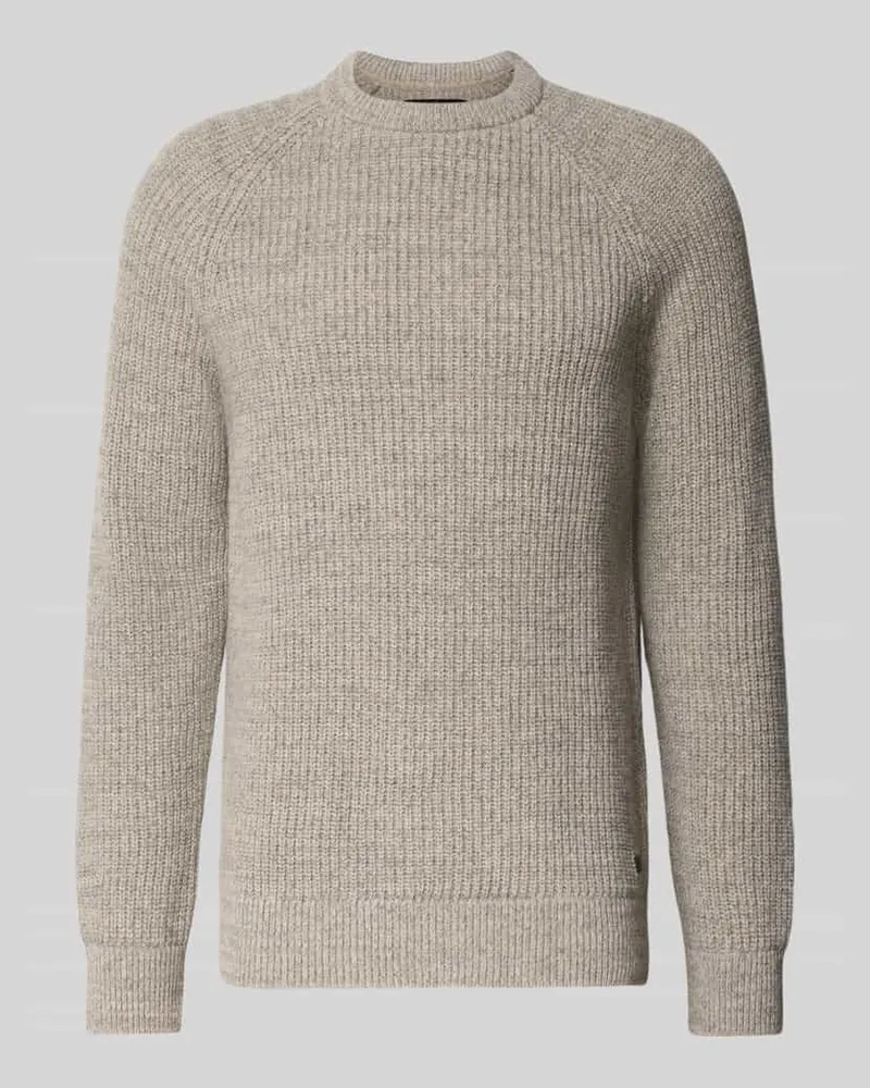 Barbour Strickpullover aus reiner Baumwolle Modell ' HORSEFORD Hellgrau