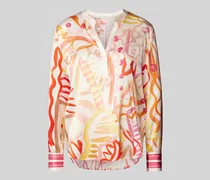 Regular Fit Seidenbluse mit Tunikakragen