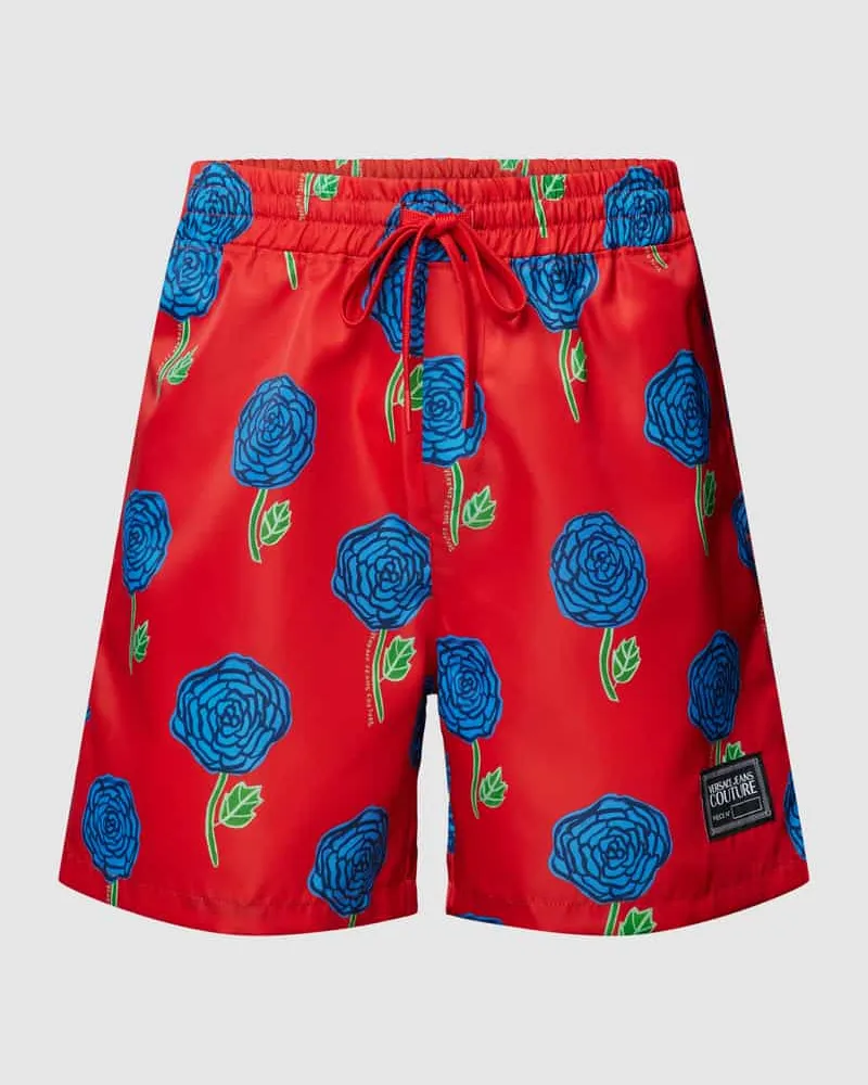Versace Jeans Shorts mit Allover-Muster Rot