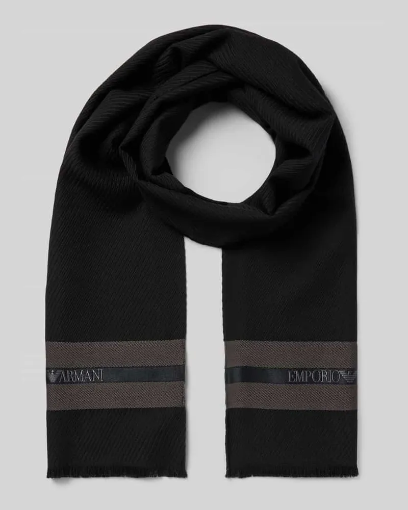 Emporio Armani Wollschal mit Seide-Anteil Black