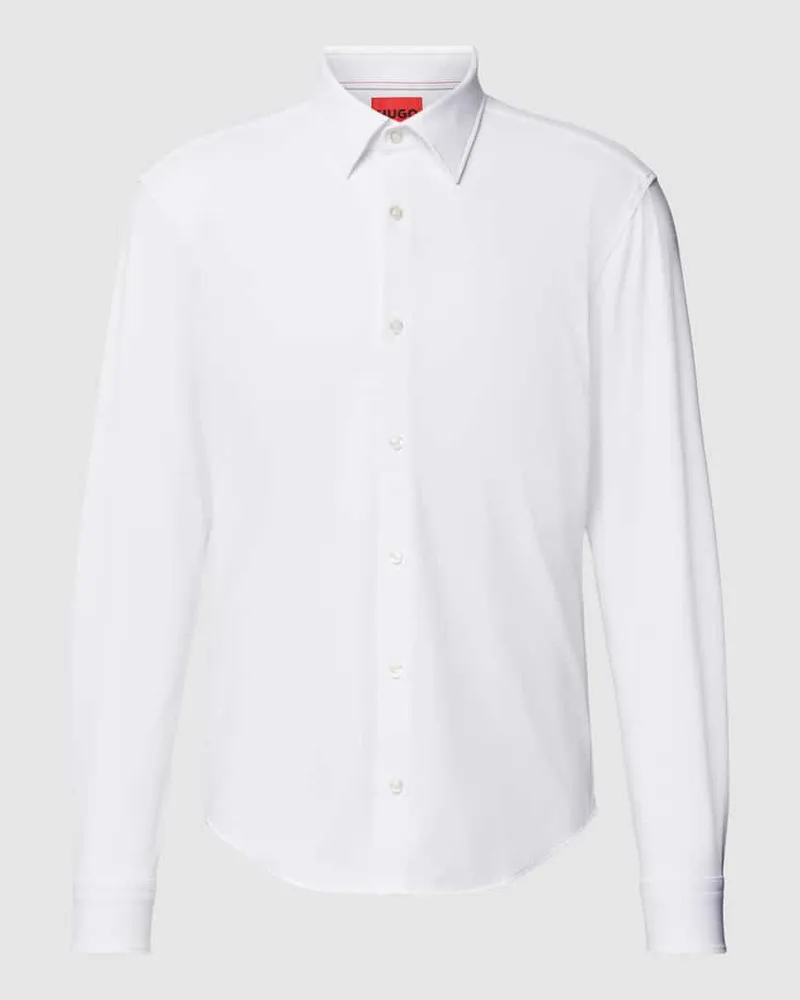 HUGO BOSS Business-Hemd mit Kentkragen Modell 'Ermo Weiss