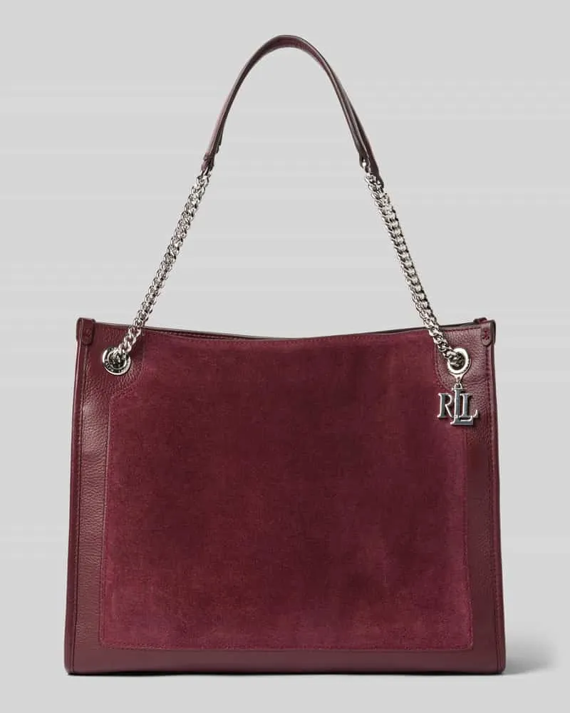 Ralph Lauren Shopper aus Rindsleder mit Label-Applikation Bordeaux