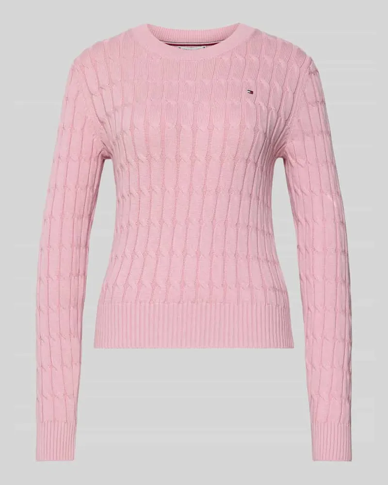 Tommy Hilfiger Slim Fit Strickpullover aus reiner Baumwolle Pink