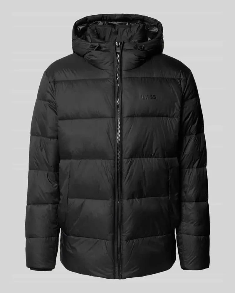 HUGO BOSS Regular Fit Steppjacke mit Kapuze Modell 'CIKORO Black