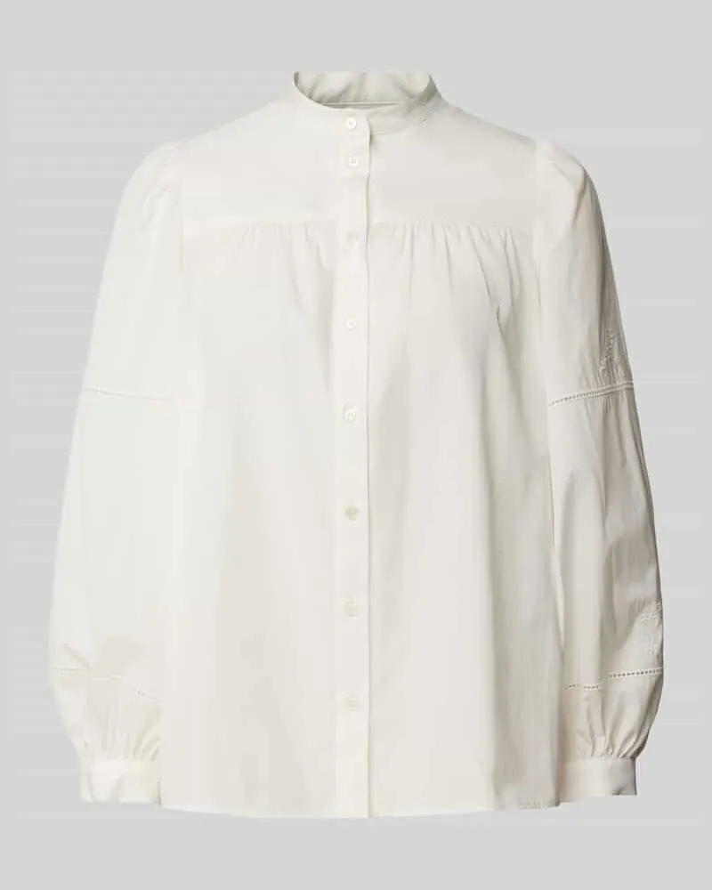 Max Mara Regular Fit Bluse mit Stehkragen Modell 'RIBALDO Weiss