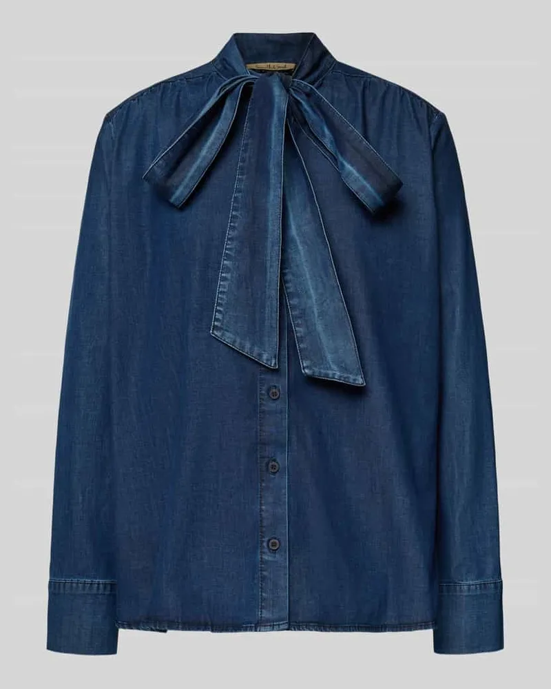 Smith & Soul Jeansbluse mit Schluppe und Knopfleiste Jeansblau