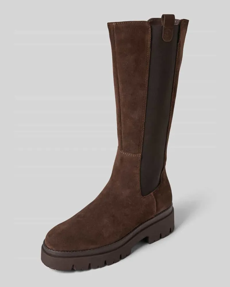 Tamaris Stiefel aus echtem Rindsvelours Dunkelbraun