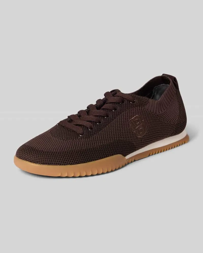 HUGO BOSS Low Top Sneaker in Mesh-Optik Modell 'CARLYNN Dunkelbraun