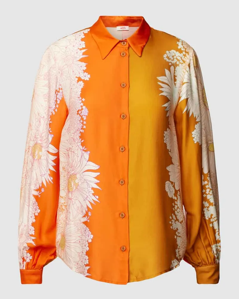 Oilily Bluse mit floralem Print Modell 'BAIN Orange