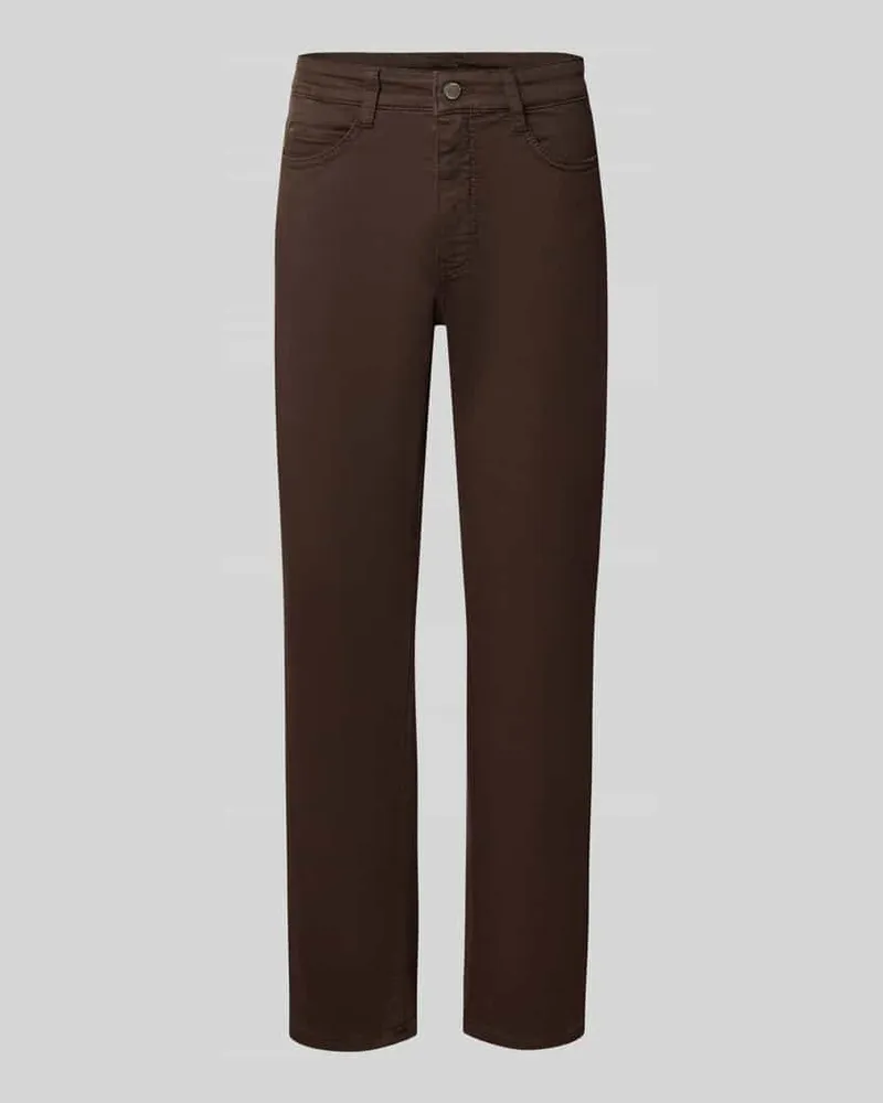 MAC Jeans Straight Fit Jeans aus Baumwoll-Mix Modell 'Dream Dunkelbraun