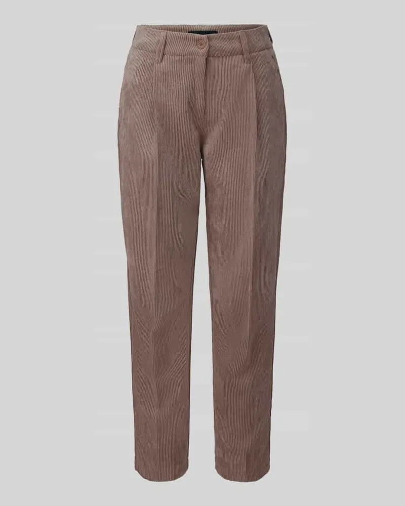 Cambio Regular Fit Cordhose mit Bundfalte Modell 'ORTENSIA Taupe