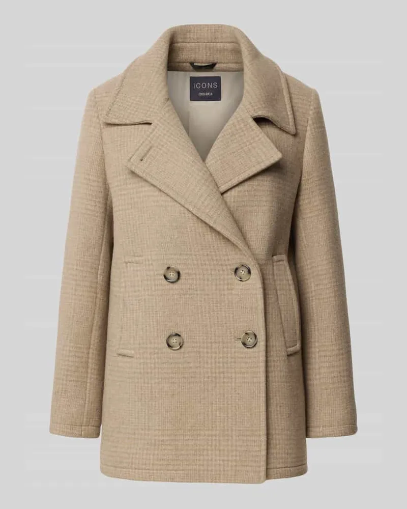 Cinzia Rocca Jacke aus Woll-Mix mit Reverskragen Sand