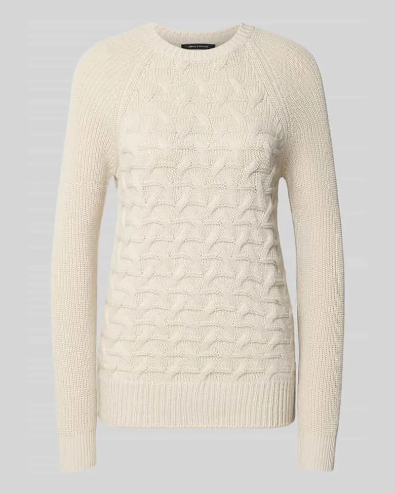 Armani Exchange Pullover aus Schurwoll-Mix in Strick-Optik Sand