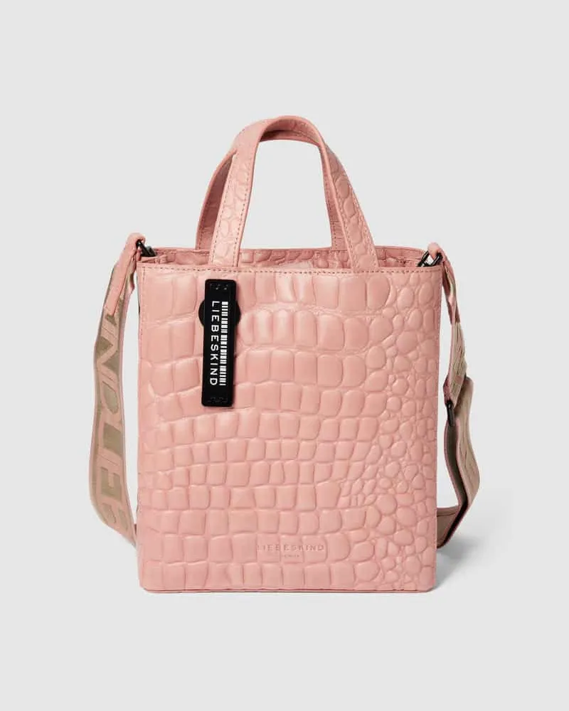 Liebeskind Tote Bag in Reptil-Optik Modell 'Paper Bag Rose