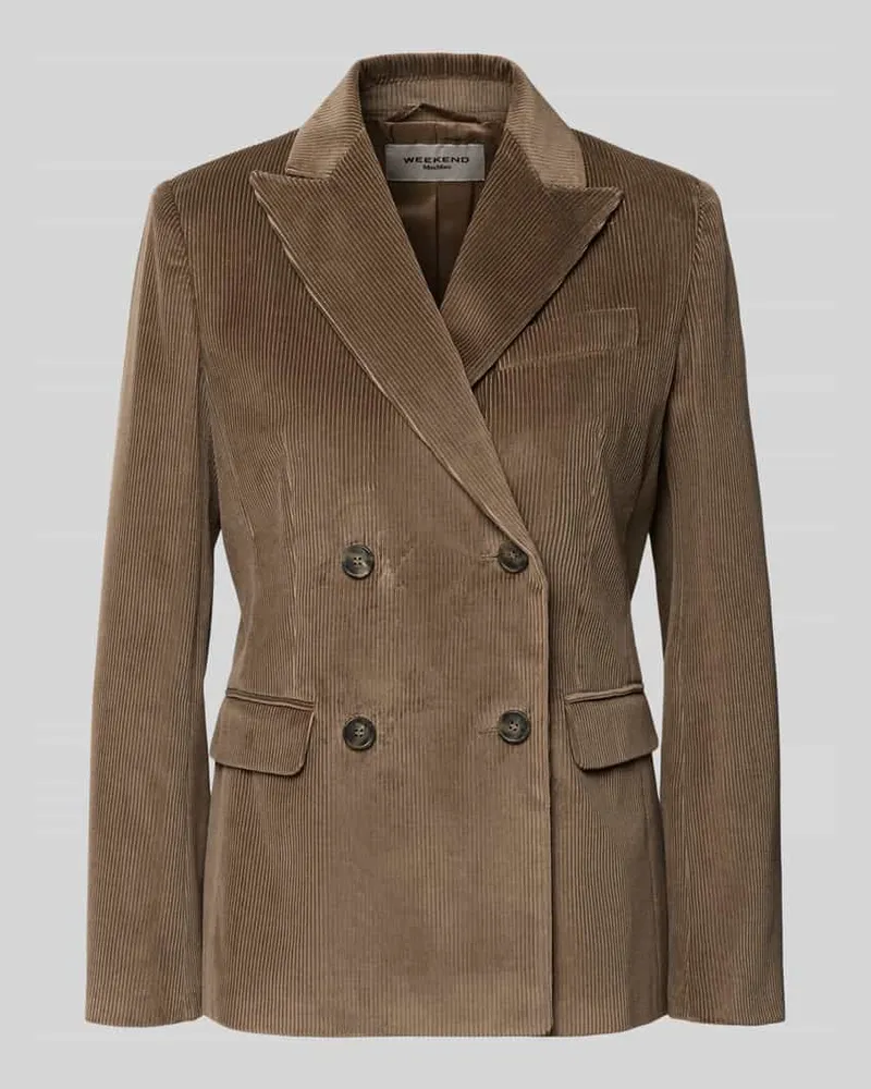 Max Mara Regular Fit Longblazer mit Cordstruktur Taupe