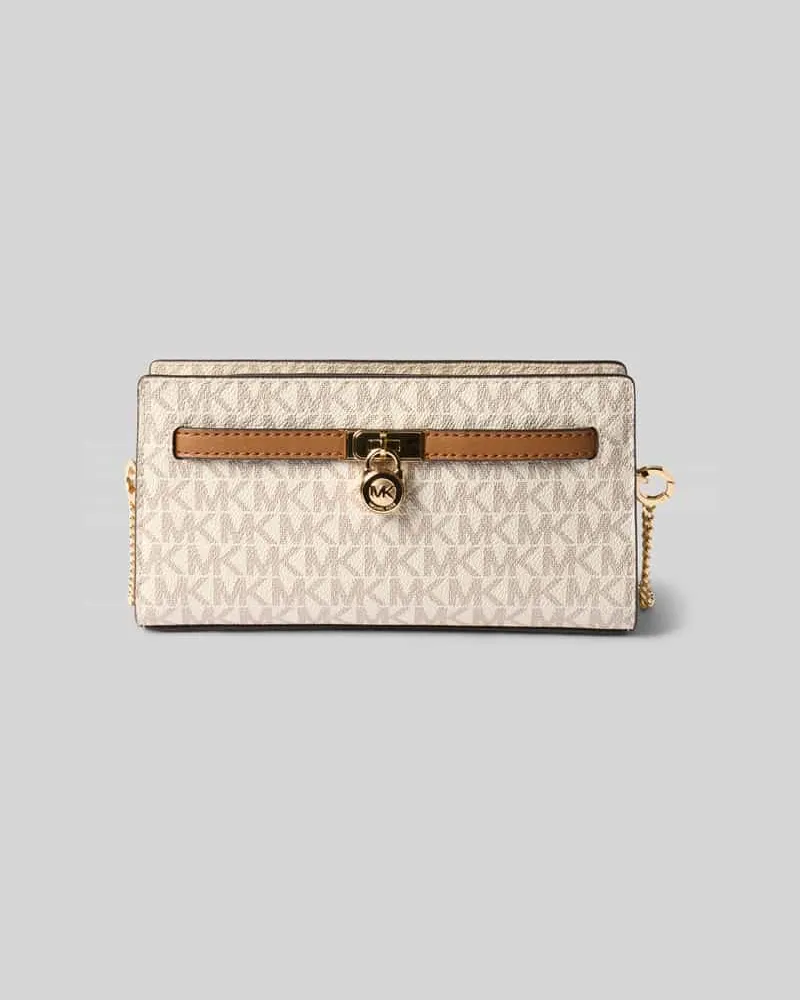 Michael Kors Umhängetasche mit Label-Anhänger Modell 'HAMILTON Ecru