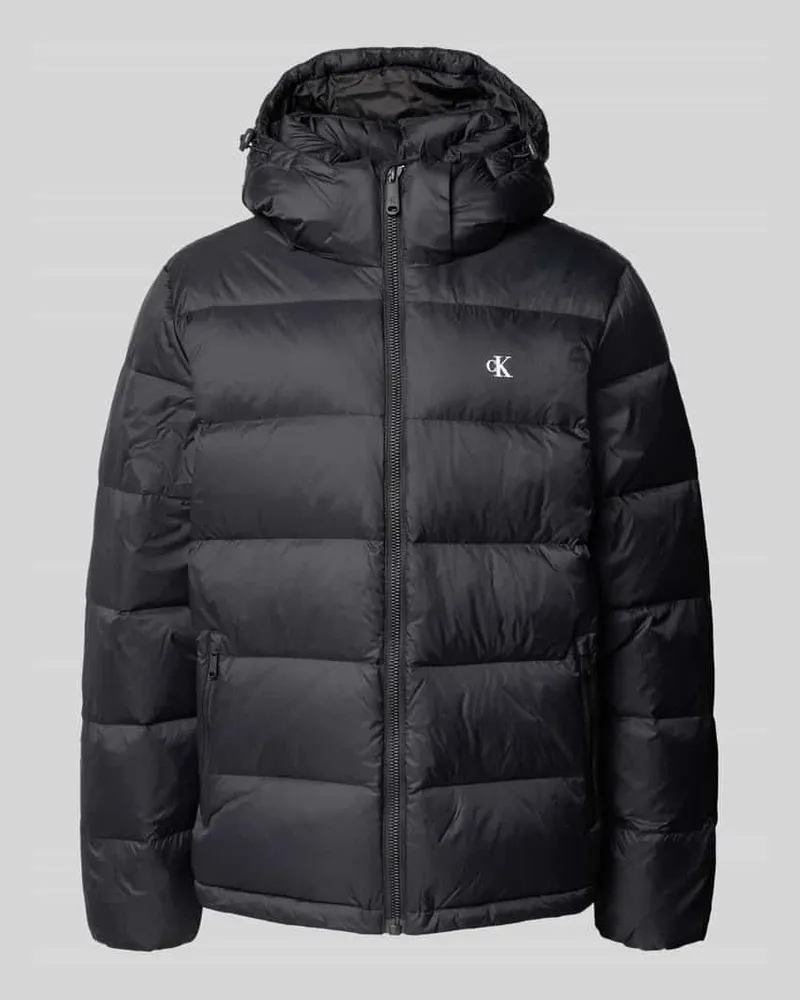 Calvin Klein Steppjacke mit Logo und Reißverschlusstaschen Black