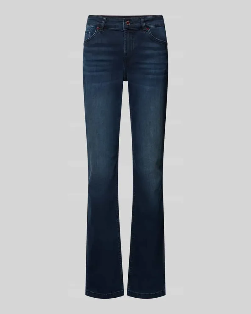 Mos Mosh Flared Fit Jeans aus elastischem Baumwoll-Mix Modell 'Ashley Dunkelblau