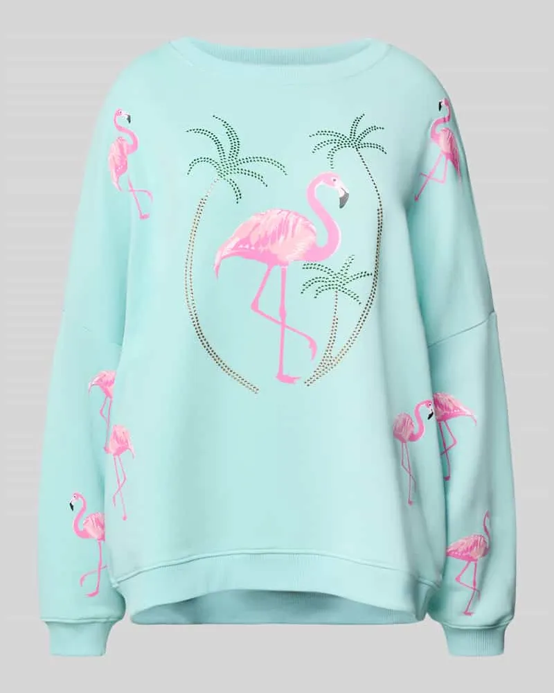 Miss Goodlife Sweatshirt mit Motiv-Print Hellblau