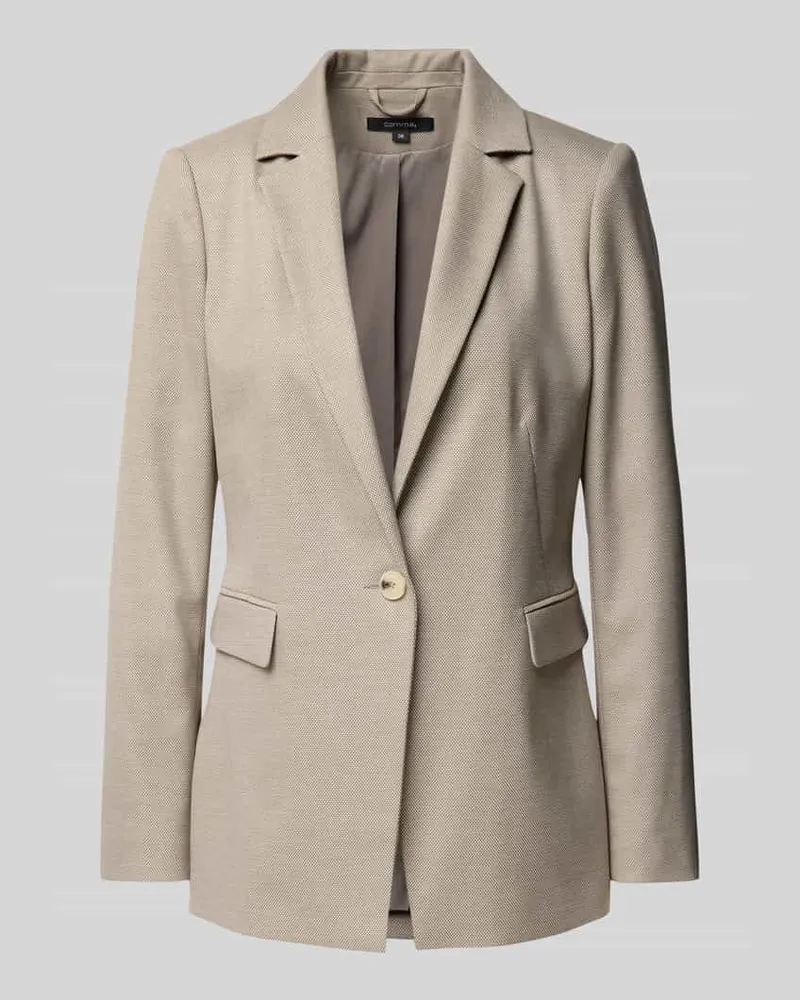COMMA Slim Fit Blazer mit Pattentaschen Taupe