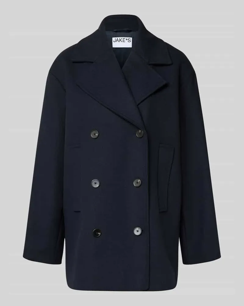 JAKE*S Relaxed Fit Jacke mit Woll-Viskose-Anteil Dunkelblau