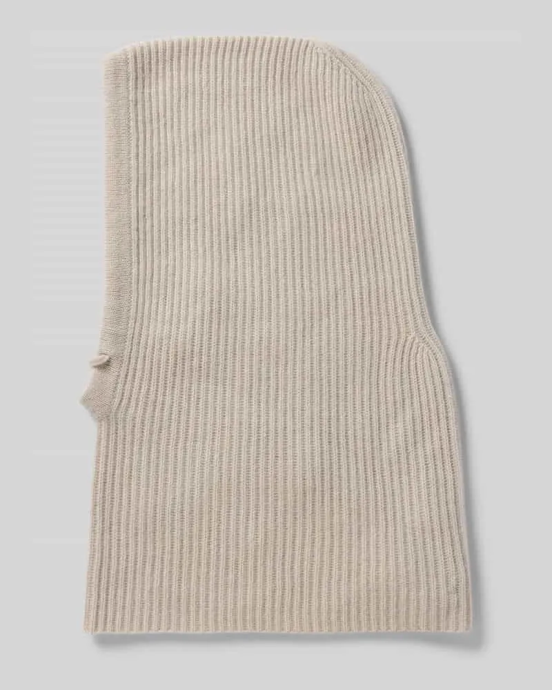 Seeberger Balaclava aus reinem Kaschmir in Strick-Optik Stein