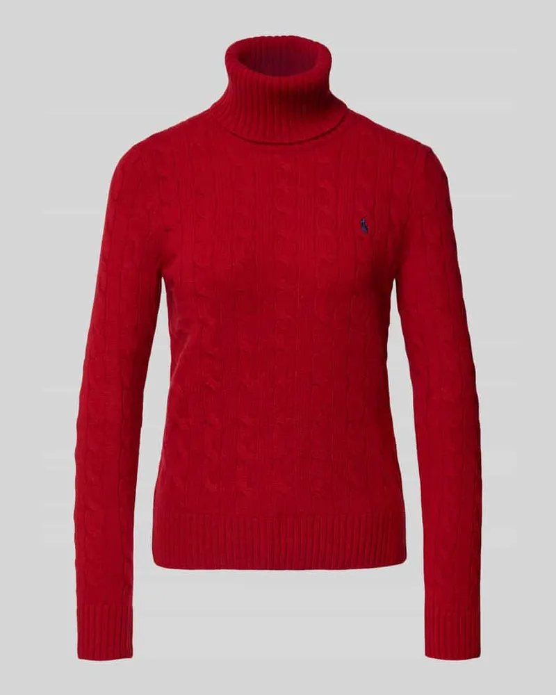 Ralph Lauren Strickpullover mit Label-Stitching Dunkelrot