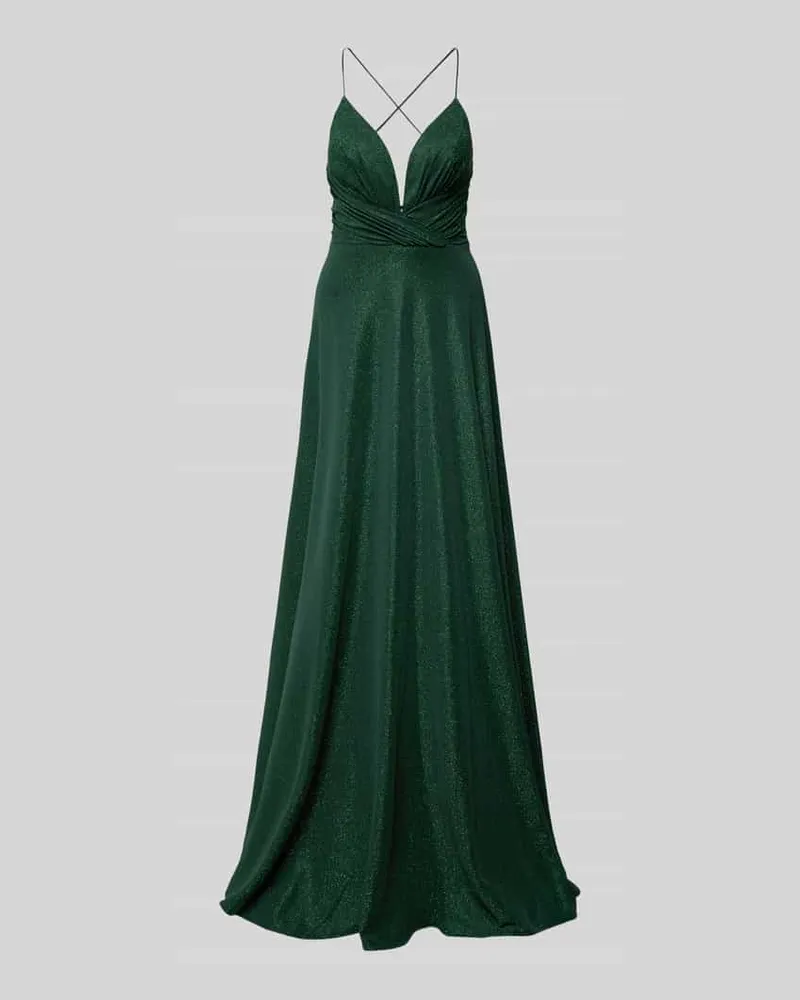 LUXUAR Regular Fit Abendkleid in Glitzer-Optik Dunkelgruen