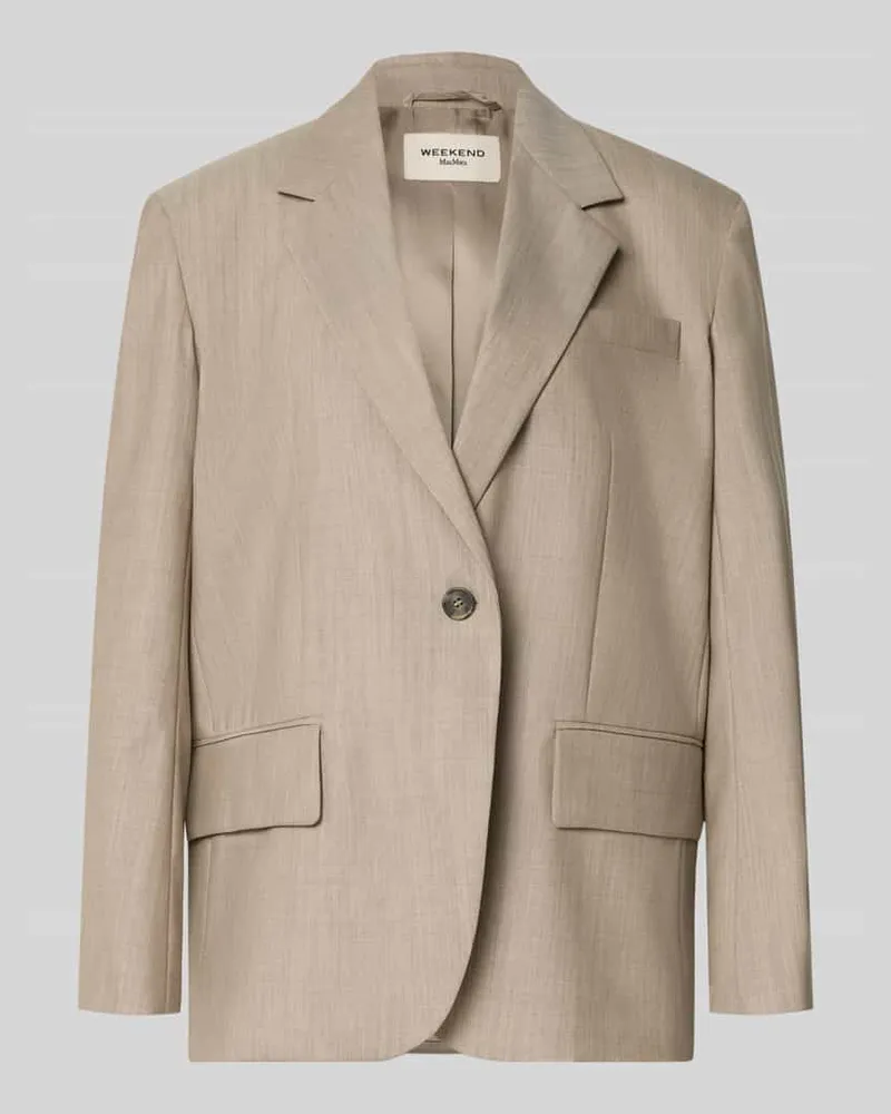 Max Mara Regular Fit Longblazer aus reiner Schurwolle Modell 'ATTILA Taupe