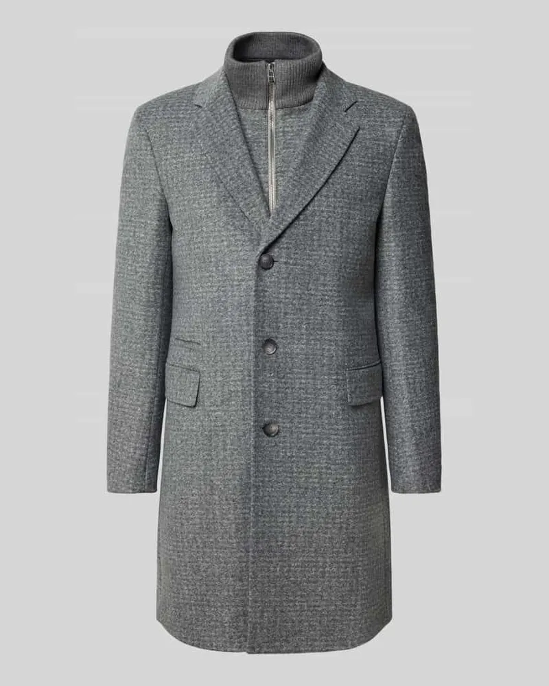 HUGO BOSS Slim Fit Mantel mit Woll-Anteil Modell 'H-HYDE-J-BIB-PAD-254 Hellgrau