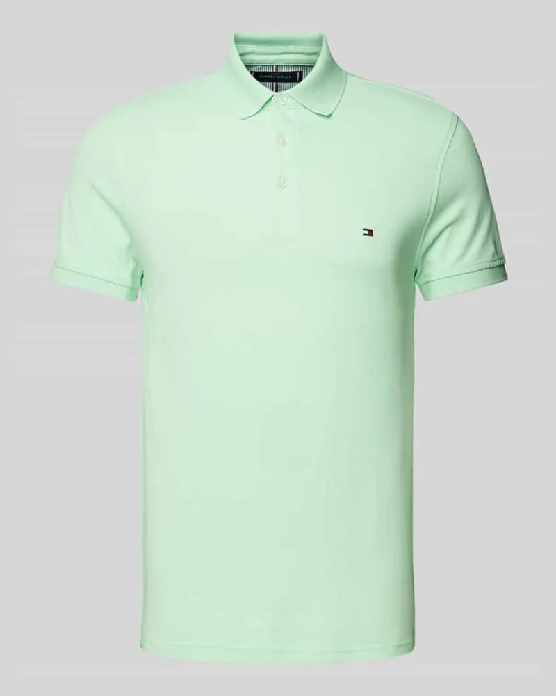 Tommy Hilfiger Slim Fit Poloshirt mit Label-Stitching Mint