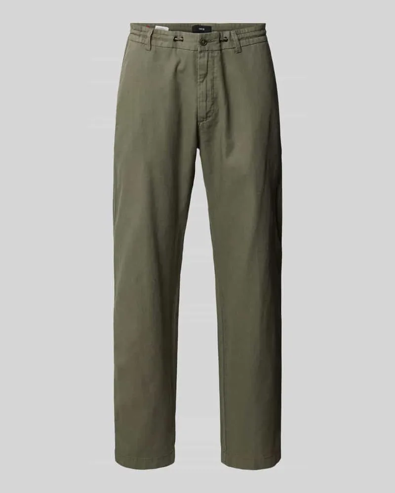 cinque Hose aus Leinen-Baumwoll-Mix mit Tunnelzug Oliv