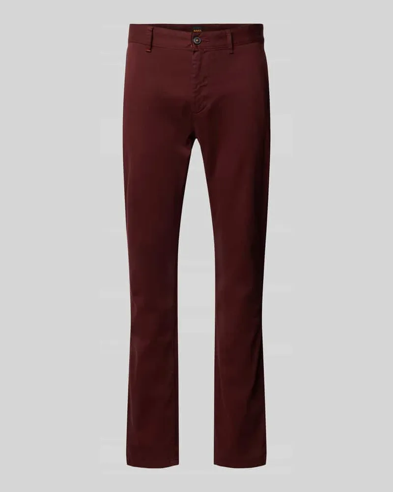 HUGO BOSS Stoffhose mit Eingrifftaschen Bordeaux